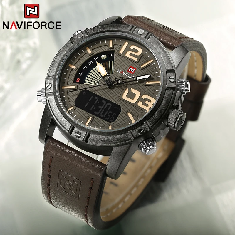 Leather Watch Band Men - NAVIFORCE Orologio da uomo delle migliori
