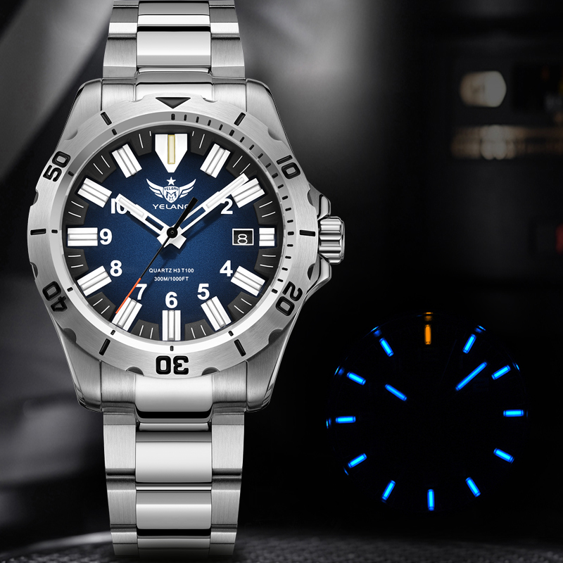 Stainless Bracelet Diver - YELANG V1036 42mm Orologio al quarzo