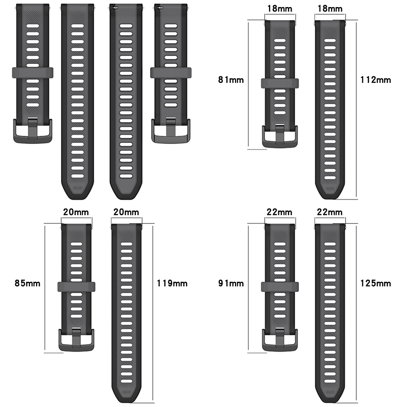 22mm 20mm 18mm Texture cinturi - Silicone Watch Band 22Mm recensione e prezzo